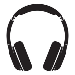 Obraz premium Headphones Icon Vector – Music Audio Headset Silhouette