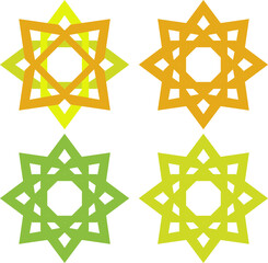 Colorful Geometric Star Ornaments Collection
