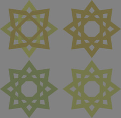 Colorful Geometric Star Ornaments Collection