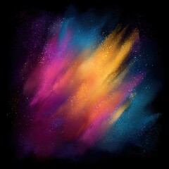 Fototapeta premium Abstract explosion of vibrant color powder, creating dynamic, artistic effects on a dark backdrop, concept photography