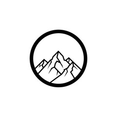 Mountain Range in Circle Frame.