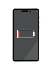 充電切れのスマートフォン画面