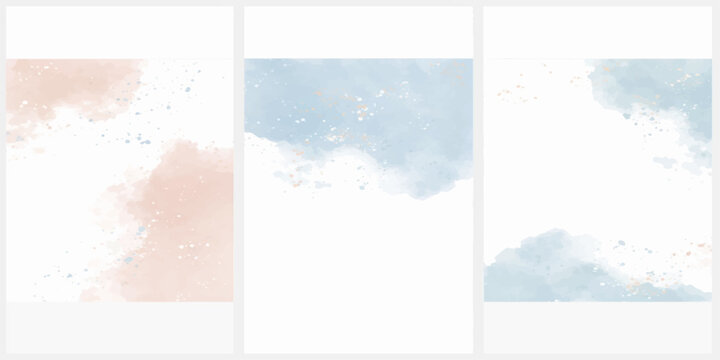 Set of abstract grunge banner templates with paper texture and floral design elements for business card or web wallpaper backdrops