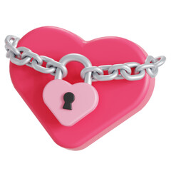 Chained heart 3D illustration