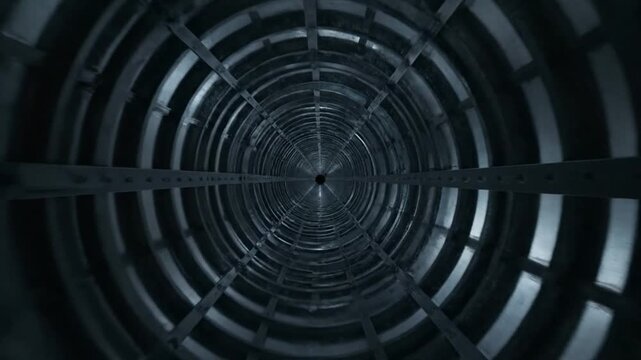 Dark Metallic Ventilator Closeup Rotating Slowly.