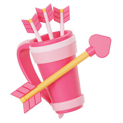 cupid arrow 3D illustration