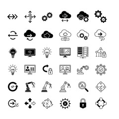 Fototapeta premium Cloud Computing and Automation Icons
