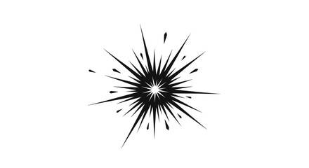 Black explosion burst graphic design element.