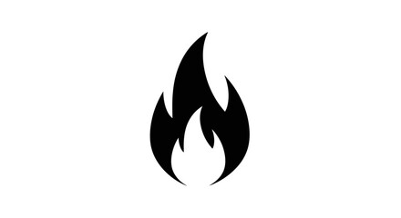 Black flame icon on white background.