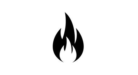 Black flame icon on white background.