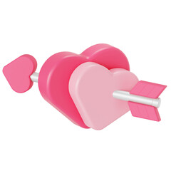 Arrow heart 3D illustration