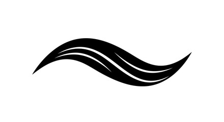 Naklejka premium Black wavy line graphic design element.