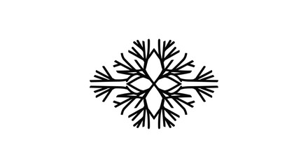 Obraz premium Detailed Black Snowflake Design Pattern.