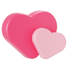 Love hearts 3D illustration