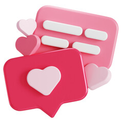 Love message 3D illustration