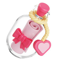 message in a bottle 3D illustration