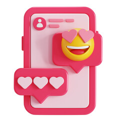 Romantic conversation 3D illustration