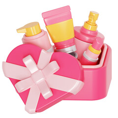valentine makeup gift 3D illustration