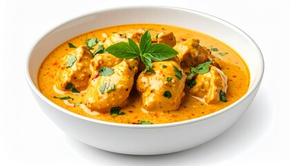 Fototapeta premium Delicious Chicken Curry in a White Bowl.