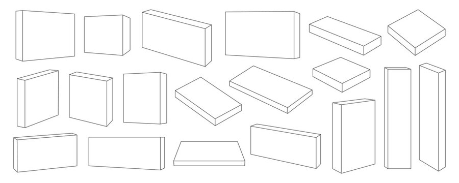 3D Isometric Rectangular Box Set