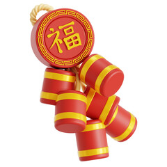 Chinese firecracker 3D illustration
