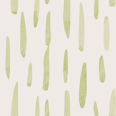 Watercolor seamless pattern with soft green brush strokes. watercolor stripes on white background. Seamless pattern. For wallpaper, textile, wrapping paper, packaging design and interior decoration. 