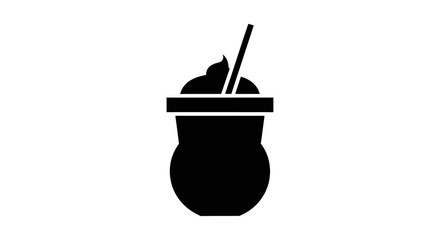 Black silhouette of a cocktail drink.