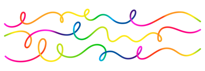 Fotobehang Ridders Curve Wave Vector Lines. Abstract Flow Ribbons with Rainbow Color Gradient. Continuous Squiggle Shapes Pattern. Horizontal Swirl Gradient Lines Isolated on Background.  © Briddy