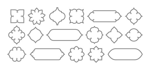 Fototapeta premium Elegant Islamic Frame with Ornate Arabesque Patterns and Traditional Arch Shapes. Perfect for Ramadan Designs, Mosque Decorations, and Middle Eastern Cultural Projects.