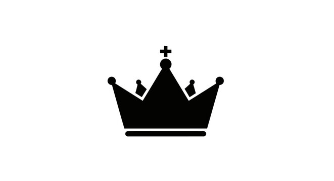 Black crown symbol royalty icon.