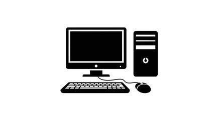 Computer desktop with keyboard mouse.