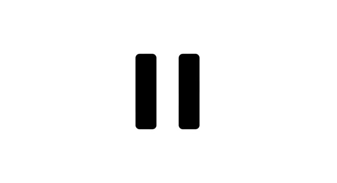 Black pause button icon design.