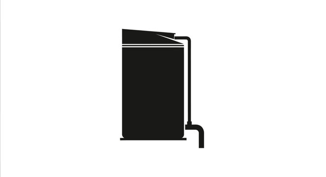 Black refrigerator with ice dispenser.