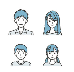 Fototapeta premium 家族4人のシンプルな顔イラストセット