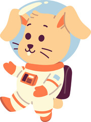 Fototapeta premium Cute Kawaii Bunny Mascot Astronaut Character in Space Suit