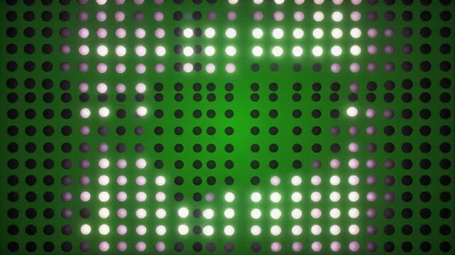 Dark green background with a grid pattern of black dots and a subtle central glow