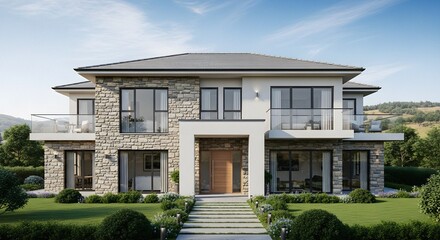 Real Estate Architecture: Exterior Building for Property Sales, Agent Listings, and Architectural Visualization, Home, House