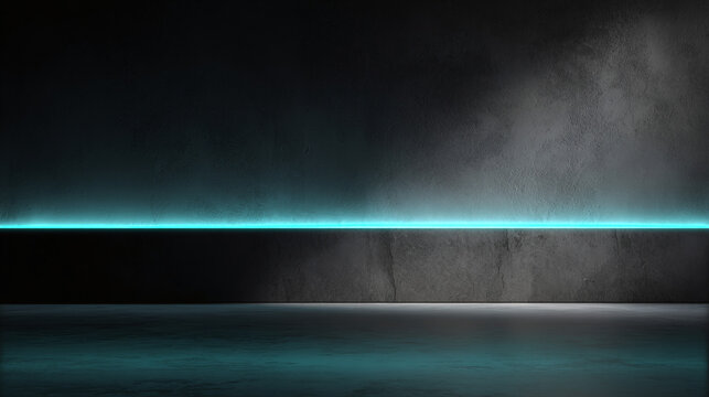 An abstract and mysterious composition featuring a neon light and textures