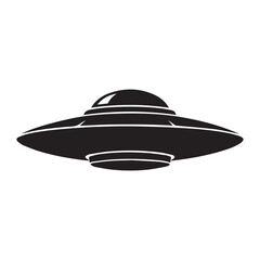 UFO Icon Vector &ndash; Flying Saucer Alien Spacecraft Silhouette