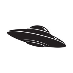 UFO Icon Vector &ndash; Flying Saucer Alien Spacecraft Silhouette