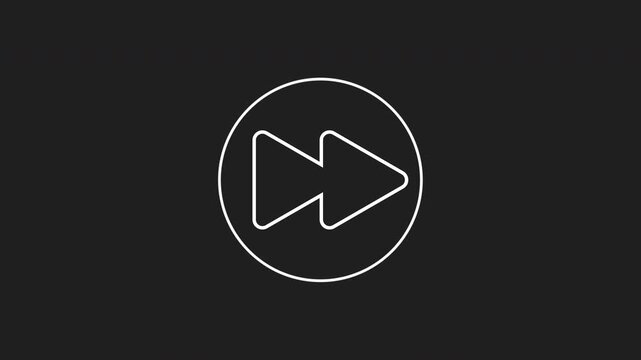 Rewind button on black background suitable for video editing software interfaces or media player applications design projects.