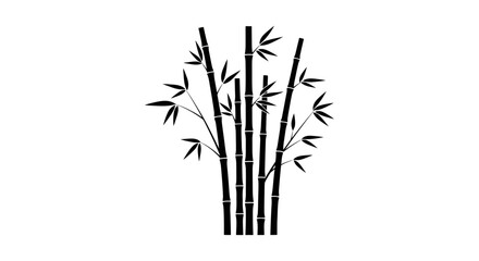 Bamboo stalks with leaves illustration. © ahmad