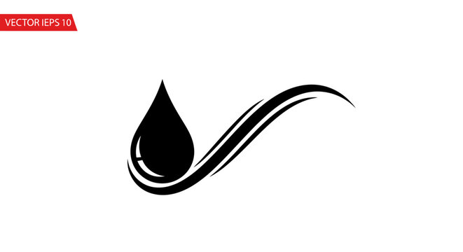 Black drop of liquid symbol icon.
