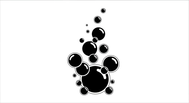 Black ink bubbles floating up.