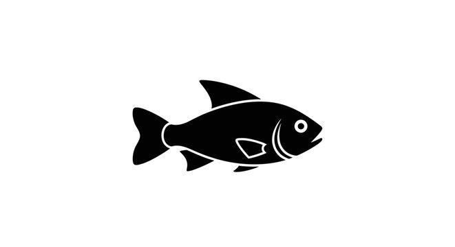 Black fish icon with white outline.