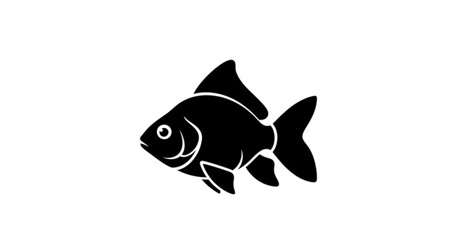 Black fish swimming in water.