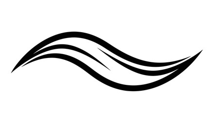 Obraz premium Black wavy line design element symbol.