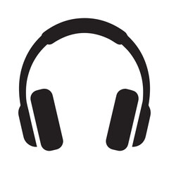 Black Headphone Icon Vector &ndash; Minimal Music Headset Silhouette