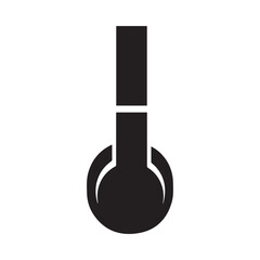 Black Headphone Icon Vector &ndash; Minimal Music Headset Silhouette
