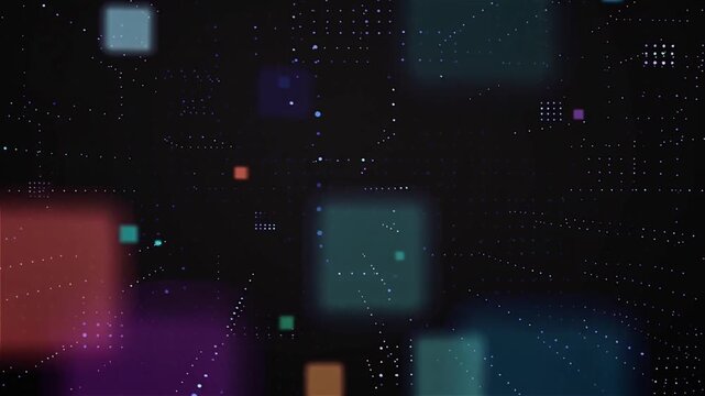 Abstract Digital Data Network Technology Glowing Moving Futuristic Connections Cyberspace. Serene Light, Vibrant Pixels, Elegant Data Transfer